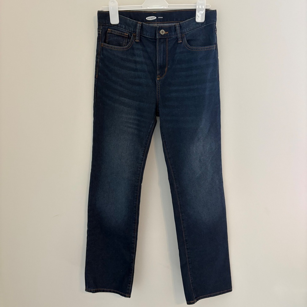Old Navy Straight Leg Jeans Dark Wash Denim Everyday Casual Women's Size 18‎